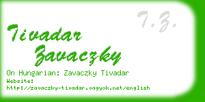 tivadar zavaczky business card